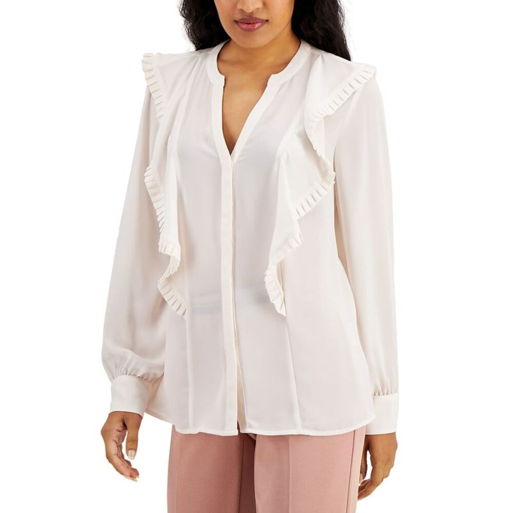 Alfani V Neck Ruffled Top - Picture 3 of 3
